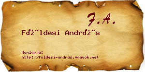 Földesi András névjegykártya